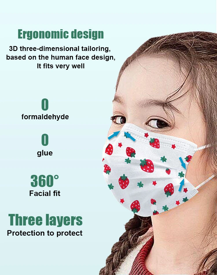 Add to Compare Share Wholesale Kids Face Mask Fashion Pattern 3 Ply Disposable Non-Woven Anti-Dust Breathable Children Face Mask